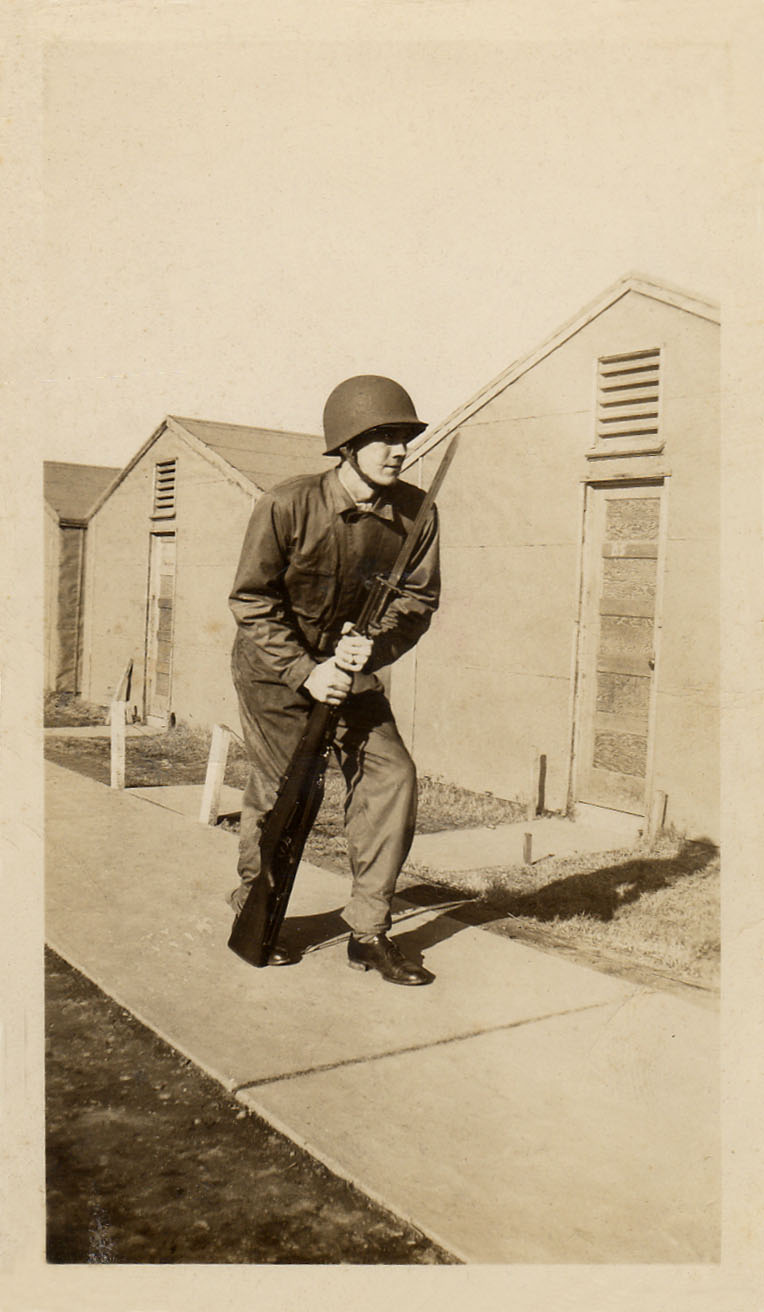 Basic training with fixed bayonet.